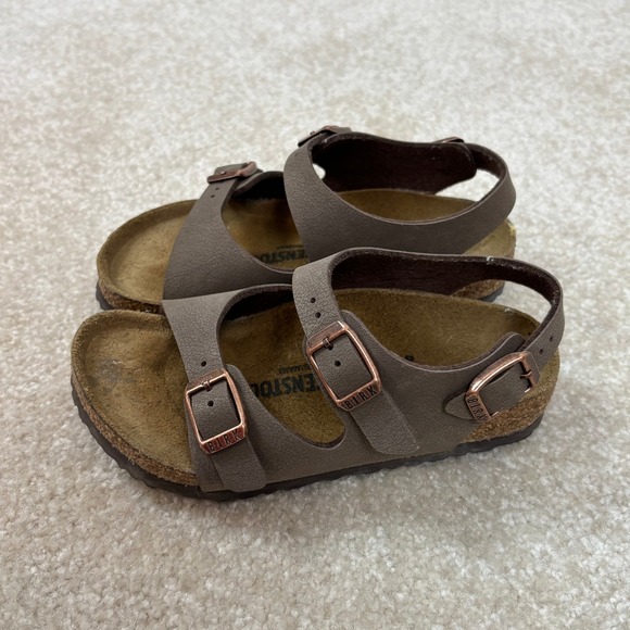 Kids Birkenstock Sandals Brown Cork Footbed Strap Size 27 US Toddler Sz 9-9.5 - Picture 3 of 10